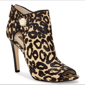 Louise et cie cow hair leopard pearl heels